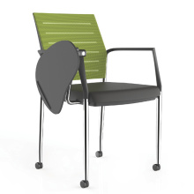 Black Plastic Back Training Room Chair with Writing Pad